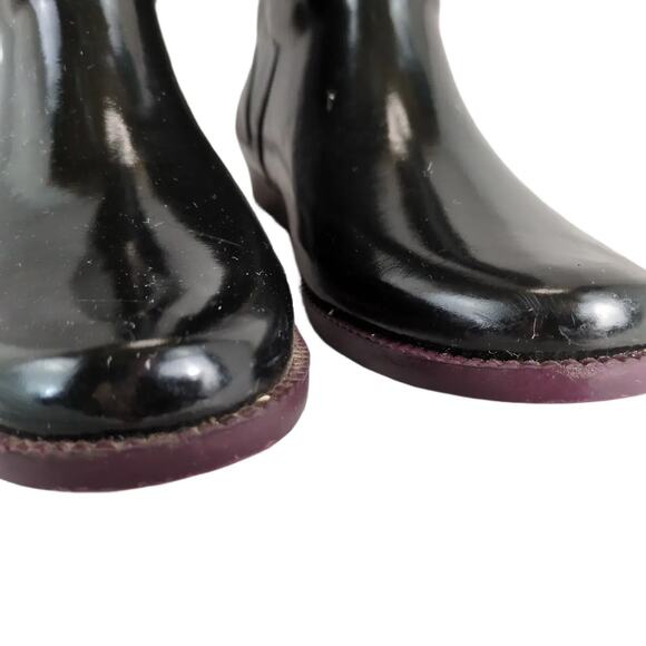 Tommy Hilfiger Vintage Women's 8 Black Knee-High Rubber Rain Boots Pull-On Quilt - Picture 10 of 10